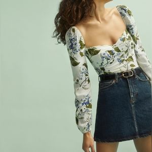 NWT Reformation Reign Blouse Top Spring Floral Print Riviera Size 0